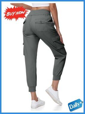 Women's Cargo Joggers Lightweight Quick Dry Hiking Travel Pants 6 Pockets